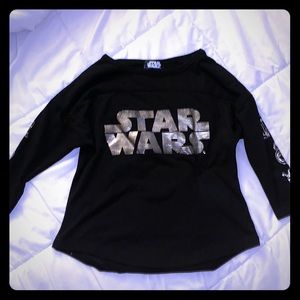 STAR WARS Girls Long Sleeve Black Top Shirt XS 4 5